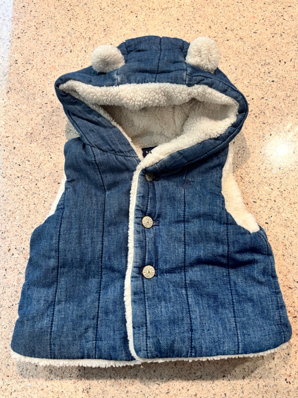 Baby Gap Kids Blue Bear Hooded Vest